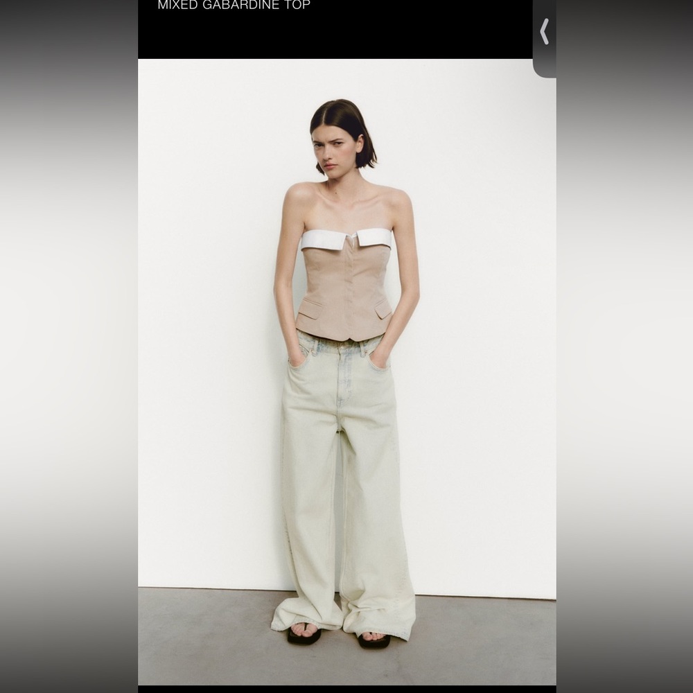 Zara strapless button top